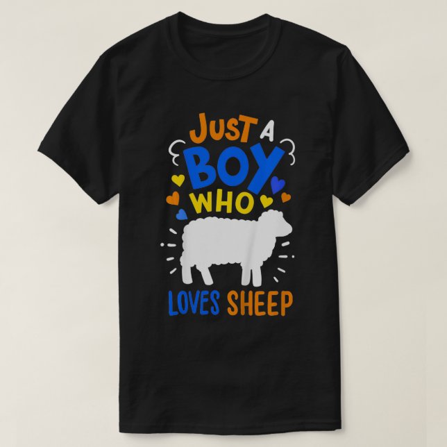 Camiseta Kids Sheep Just A Boy Who Loves Sheep Gift  (Frente do Design)