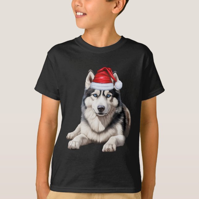 Camiseta Kids Siberian Husky Dog Lover Funny Christmas (Frente)