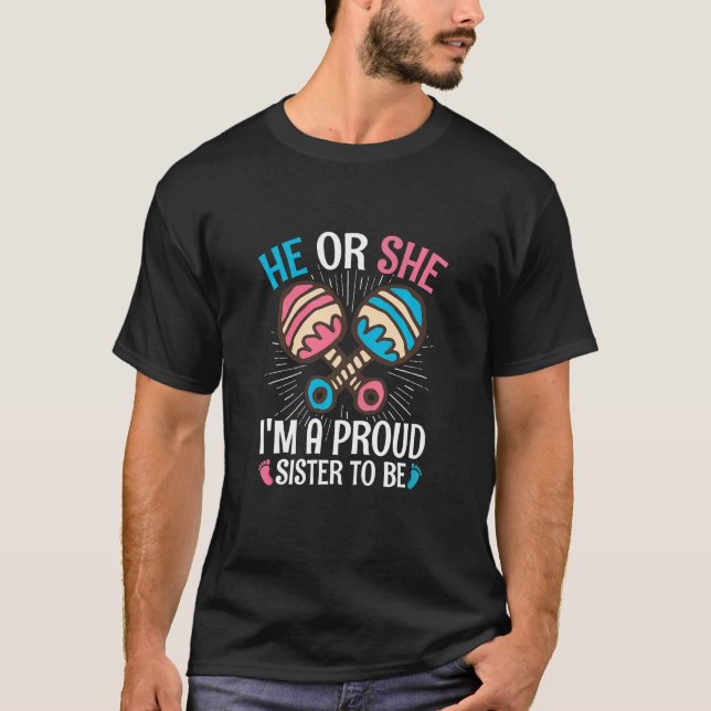 Camiseta Kids Sibling Gender Reveal Quote for a Gender Reve (Frente)
