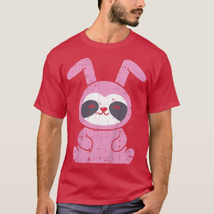Camiseta Kids Sloth Bunny Costume Easter Day Cute Animal Bo