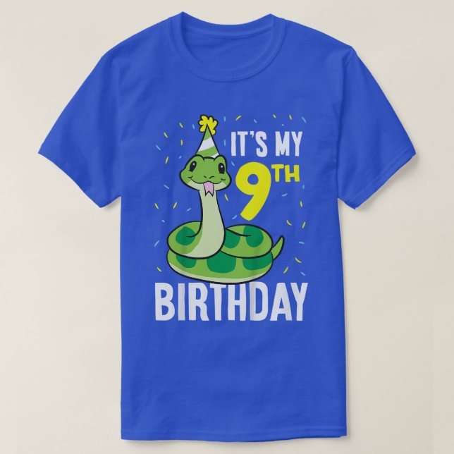 Camiseta Kids Snakes Its My 9th Birthday 9 Year Old Birthda (Frente do Design)