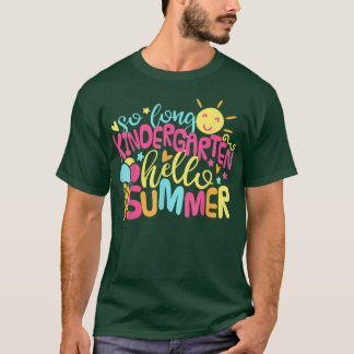 Camiseta Kids So Long Kindergarten Hello Summer Girl Last D