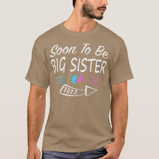 Camiseta Kids Soon To Be Big Sister 2023  Pregnancy Announc