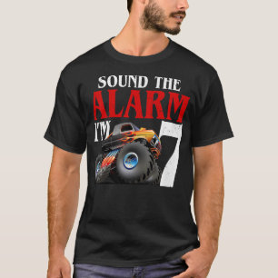 Camiseta Kids Sound the Alarm I'm 7 Monster Truck 7th Birth