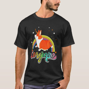 Camiseta Kids Space Galaxy Rainbow Youth Corgi