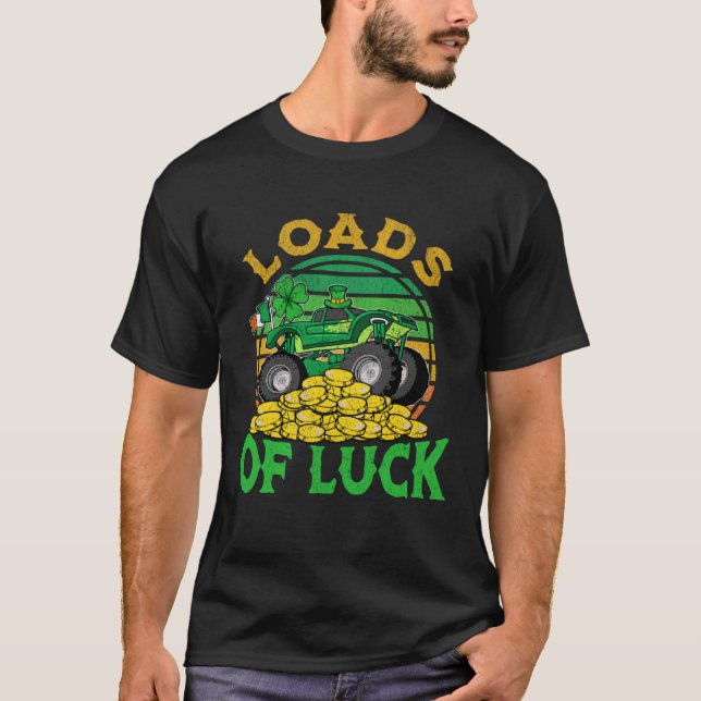 Camiseta Kids St Patricks Day 2023 Monster Truck Loads Of L (Frente)