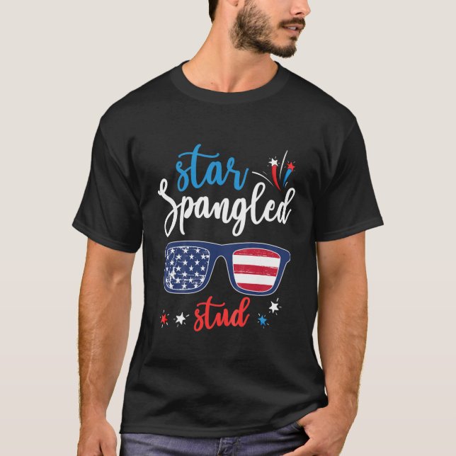 Camiseta Kids Star Spangled Study T Engraçado 4 De Julho S  (Frente)
