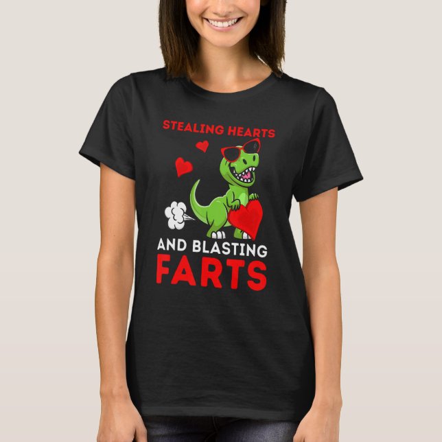 Camiseta Kids Stealing Hearts And Blasting Farts Rex Cute T (Frente)