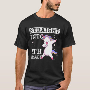 Camiseta Kids Straight Into 5th Grade Dabbing Unicorn Back