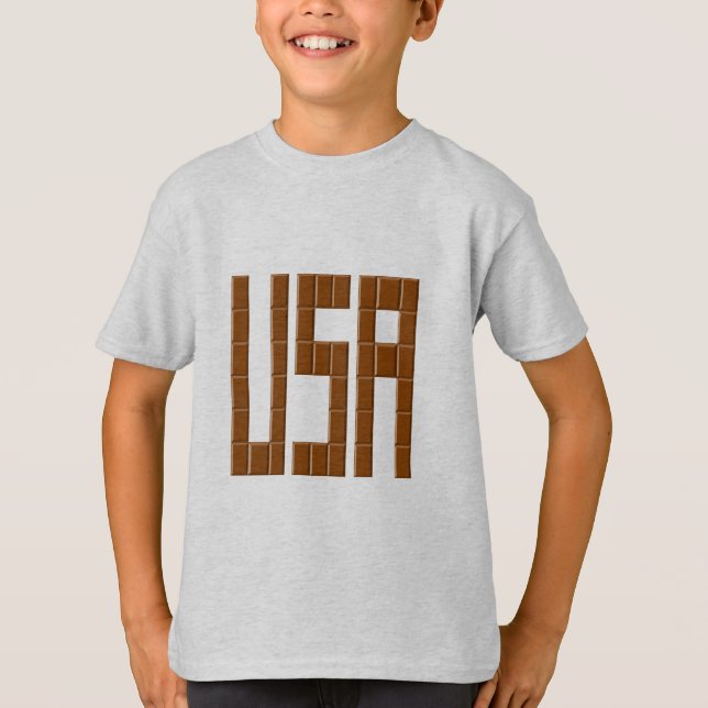 Camiseta Kids T-Shirt ash CHOCOLATE EUA (Frente)