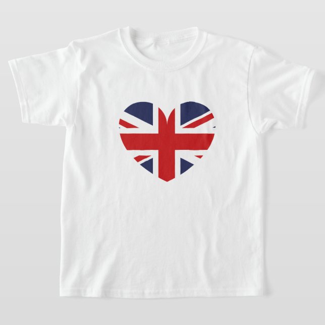 Camiseta Kids T-shirt-British Flag Heart (Postura )