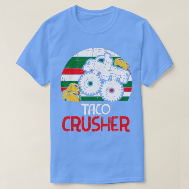 Camiseta Kids Taco Crusher Monster Truck Toddler Boys Cinco (Frente do Design)