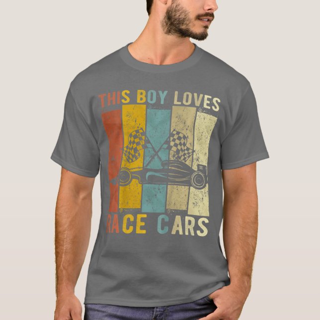 Camiseta Kids This Boy Loves Race s Boys Racing s (Frente)