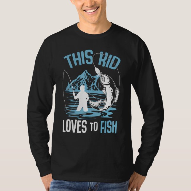Camiseta Kids This Kid Loves to Fish Bass Fishing Fisherman (Frente)