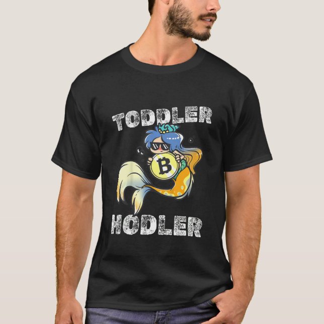 Camiseta Kids Toddler Hodler Bitcoin Mermaid with Sunglasse (Frente)
