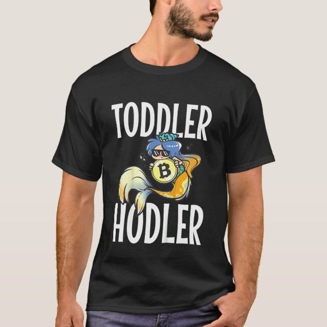 Camiseta Kids Toddler Hodler Bitcoin Mermaid with Sunglasse (Frente)
