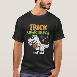 Camiseta Kids Trick Rawr Treat Dinosaur Trex Toddler Boys H