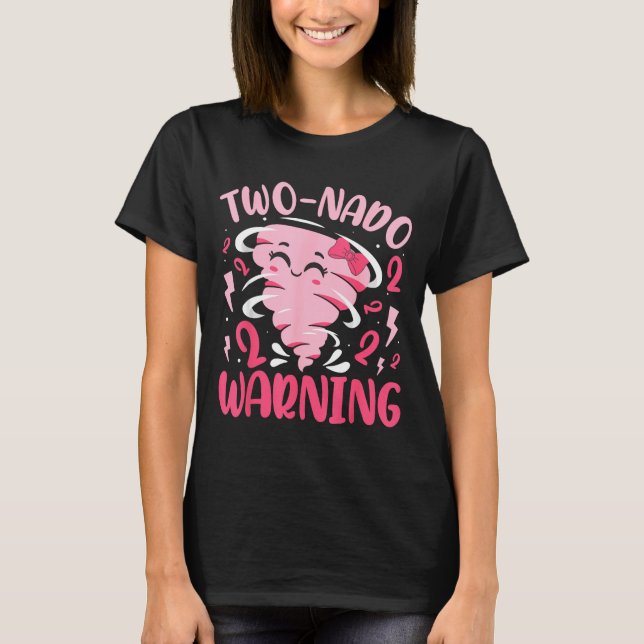 Camiseta Kids Two-nado Warning 2nd Birthday Nk Tornado Birt (Frente)