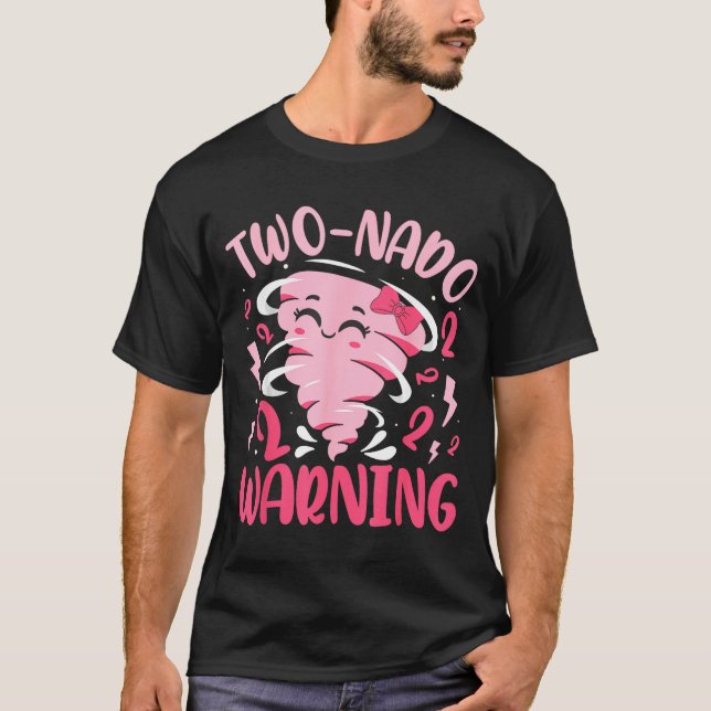 Camiseta Kids Two-nado Warning 2nd Birthday Nk Tornado Birt (Frente)