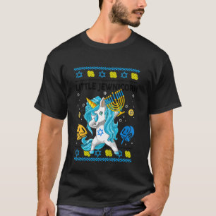 Camiseta Kids Ugly Hanukkah Sweater Jewnicorn Unicorn Todd