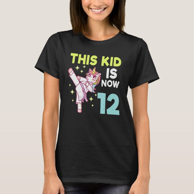 Camiseta Kids Unicorn Karate Birth Nascer 12 Karate (Frente)