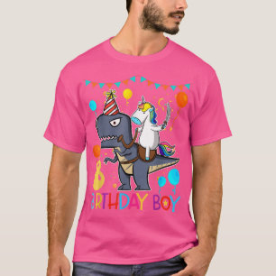 Camiseta Kids Unicorn Riding Dinosaur  8 Years Old Birthday