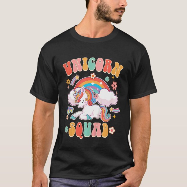Camiseta Kids Unicorn Squad Rainbow Magical Unicorn  Baby G (Frente)