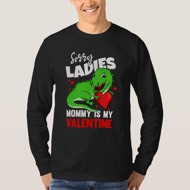 Camiseta Kids Valentines Day Mommy Is My Valentine TRex Mom (Frente)