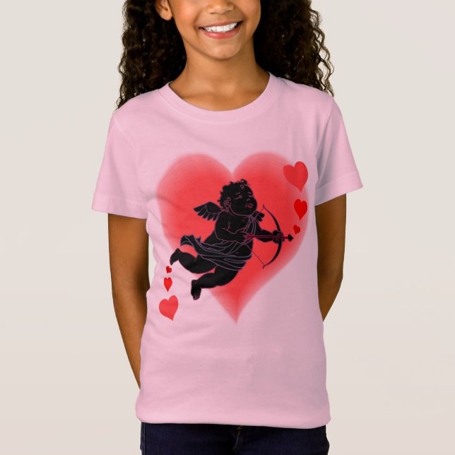 Camiseta Kid's Valentine's T-Shirt Cupid Love Shirt Custom (Frente)