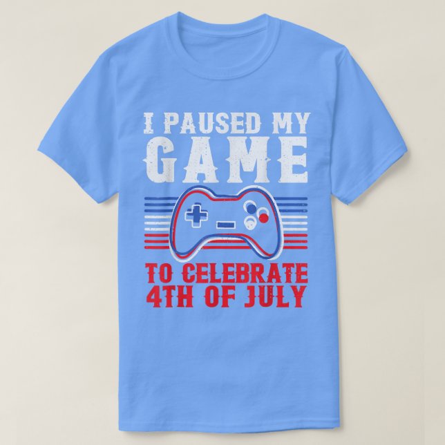 Camiseta Kids Video Game 4th Of July Gamer American Flag  (Frente do Design)