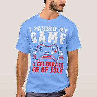 Camiseta Kids Video Game 4th Of July Gamer American Flag