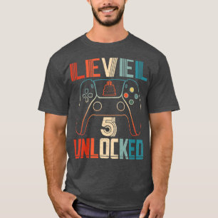 Camiseta Kids Video Game Controller Unlocked Level 5 Birthd