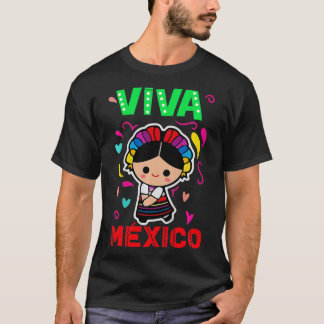 Camiseta Kids Viva México Menina Mexicana Latina Espanhol