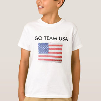 Camiseta Kid's Watercolor American Flag Go Team USA Shirt 