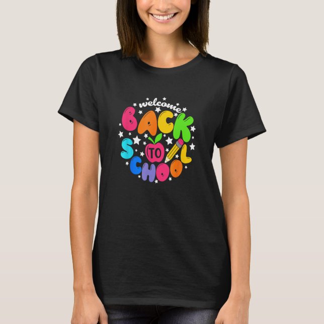 Camiseta Kids Welcome Back To School First Day Of School Te (Frente)