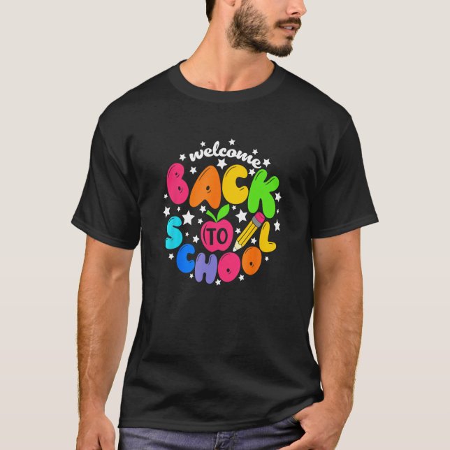 Camiseta Kids Welcome Back To School First Day Of School Te (Frente)
