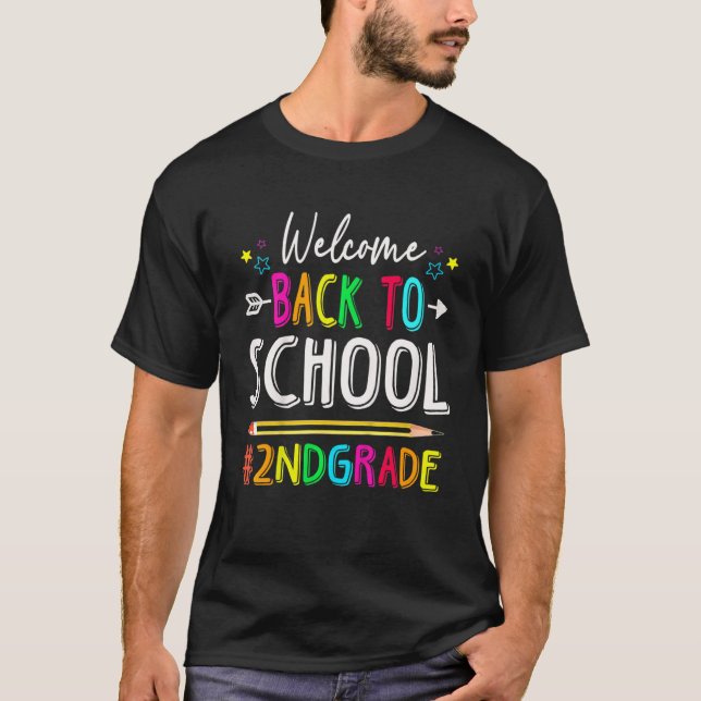 Camiseta Kids Welcome Back To School Second Grade Vibes Stu (Frente)
