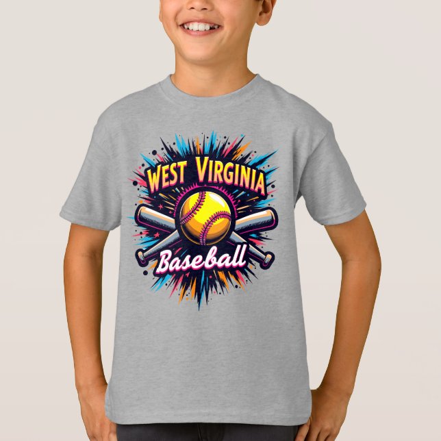 Camiseta Kids West Virginia Baseball T Shirt (Frente)