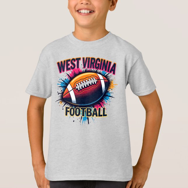 Camiseta Kids West Virginia Futebol T-Shirt - Jogo Day Tee (Frente)