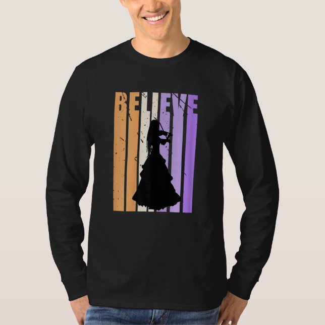 Camiseta Kids Youth Retro Violin Believe Practice Plays The (Frente)