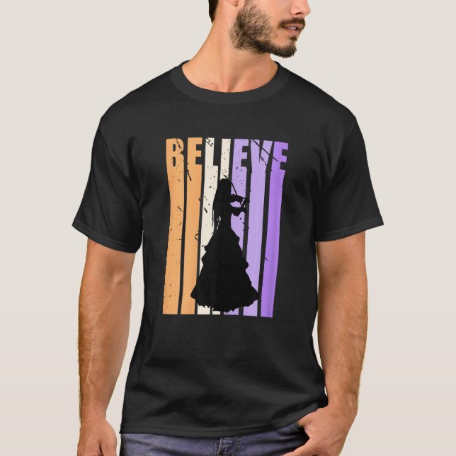 Camiseta Kids Youth Retro Violin Believe Practice Plays The (Frente)