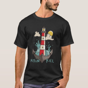 Camiseta Kiel Moin Anchor Farol Souvenir Mar Báltico Ah