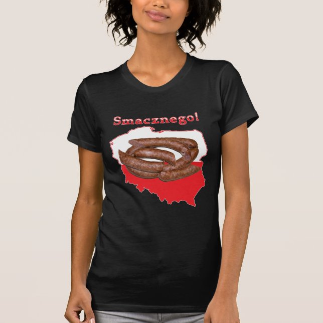 Camiseta Kielbasa Smacznego Mapa Polonês (Frente)