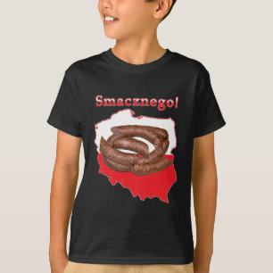 Camiseta Kielbasa Smacznego Mapa Polonês