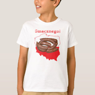 Camiseta Kielbasa Smacznego Mapa Polonês