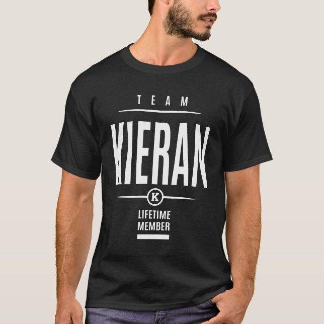 Camiseta Kieran Personalizado Nome Aniversário Presente (Frente)