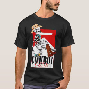 Camiseta Kille Rs Cowboy Homens do Esqueleto Ocidental Mulh