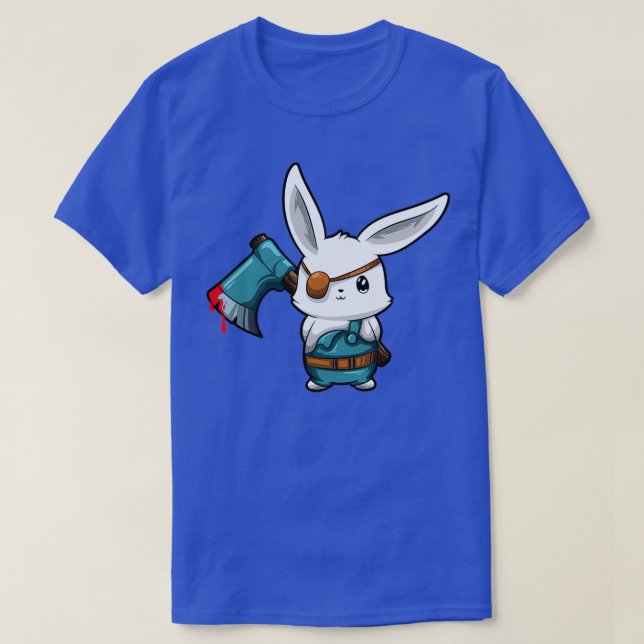 Camiseta Killer Bunny With Axe Halloween Horror 1 (Frente do Design)