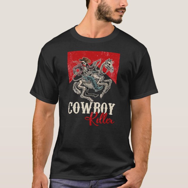 Camiseta Killers Graphic Cowboy Riding Horse Western Desert (Frente)
