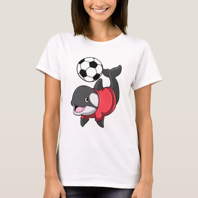 Camiseta Killerwhale como jogador de futebol com futebol (Frente)
